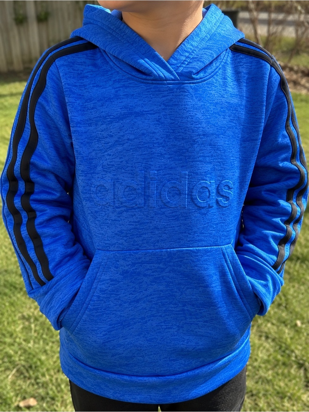 Adidas Blue Pullover Hoodie Toddler Size 3T Fleece Lined